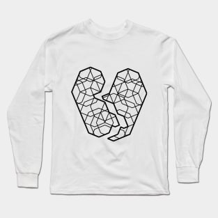 Geometric Broken Heart Long Sleeve T-Shirt